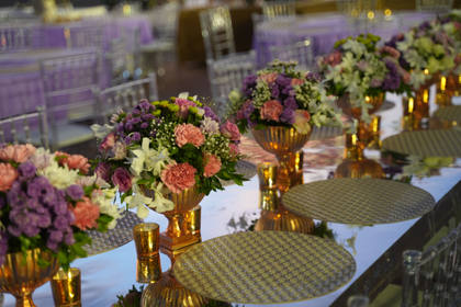 Tablescape and Floral detail — Reception decor — St. Regis